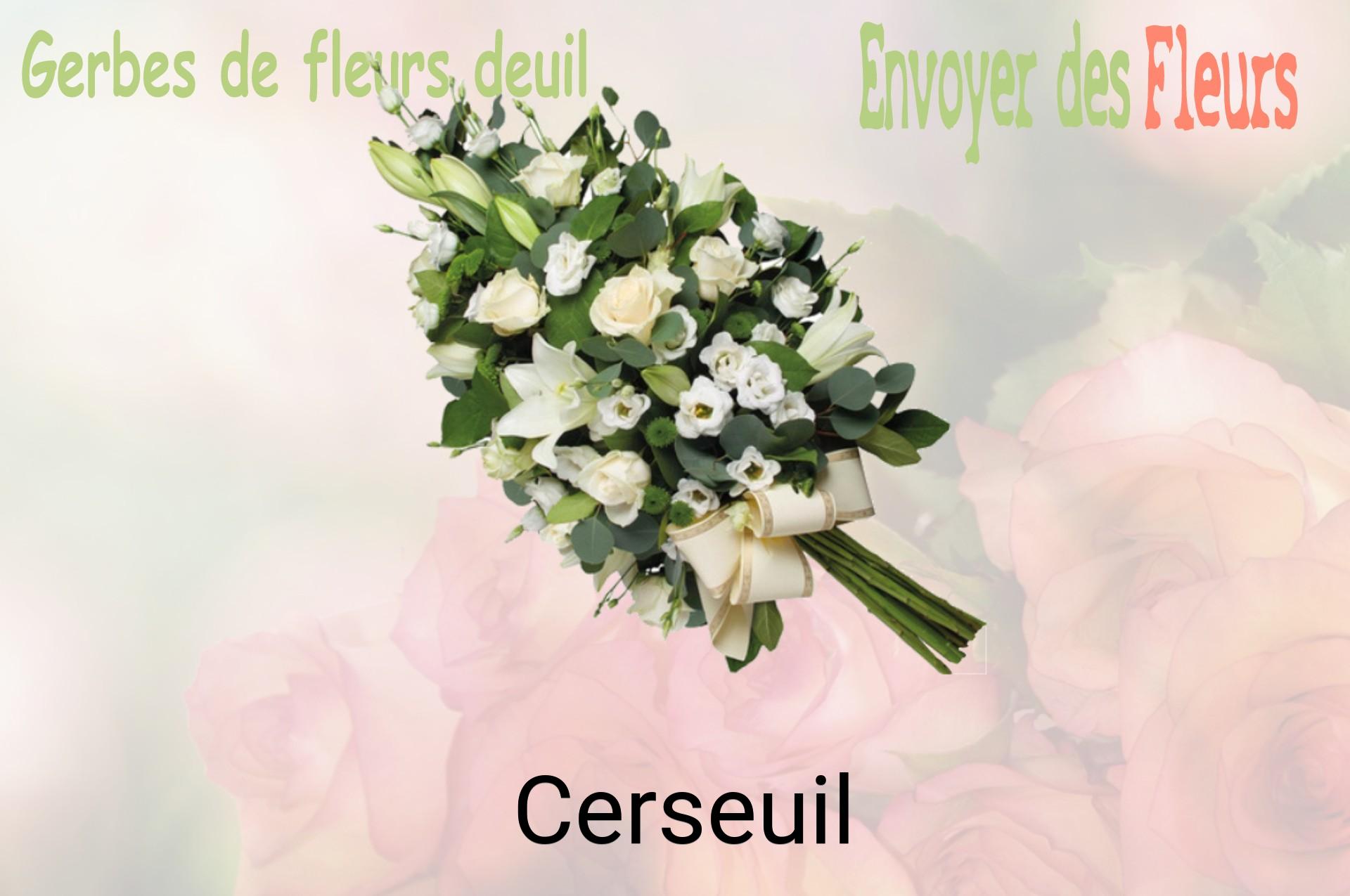 Gerbe de fleurs de deuil livrée à Cerseuil